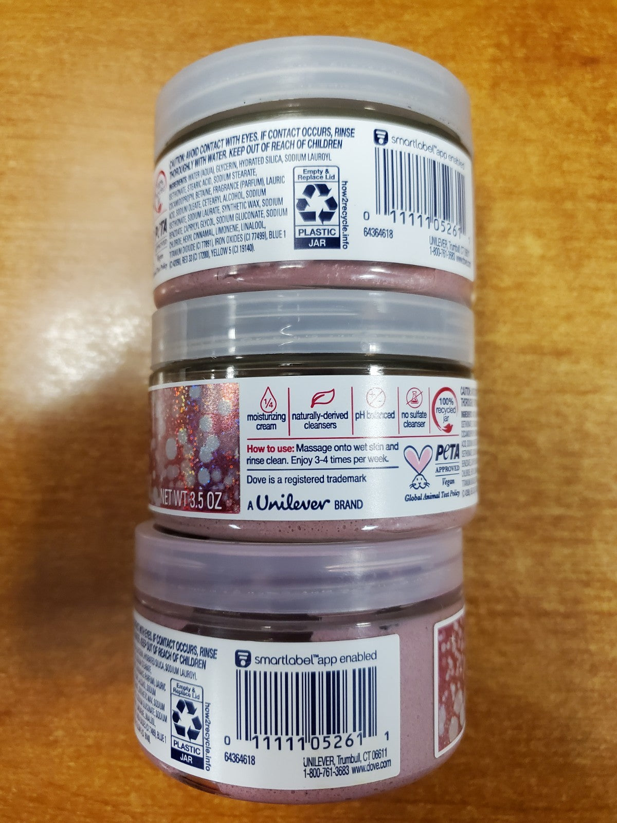 3 Pack: Dove LIMITED EDITION Body Scrub Frosted Cranberry 3.5 oz. ea