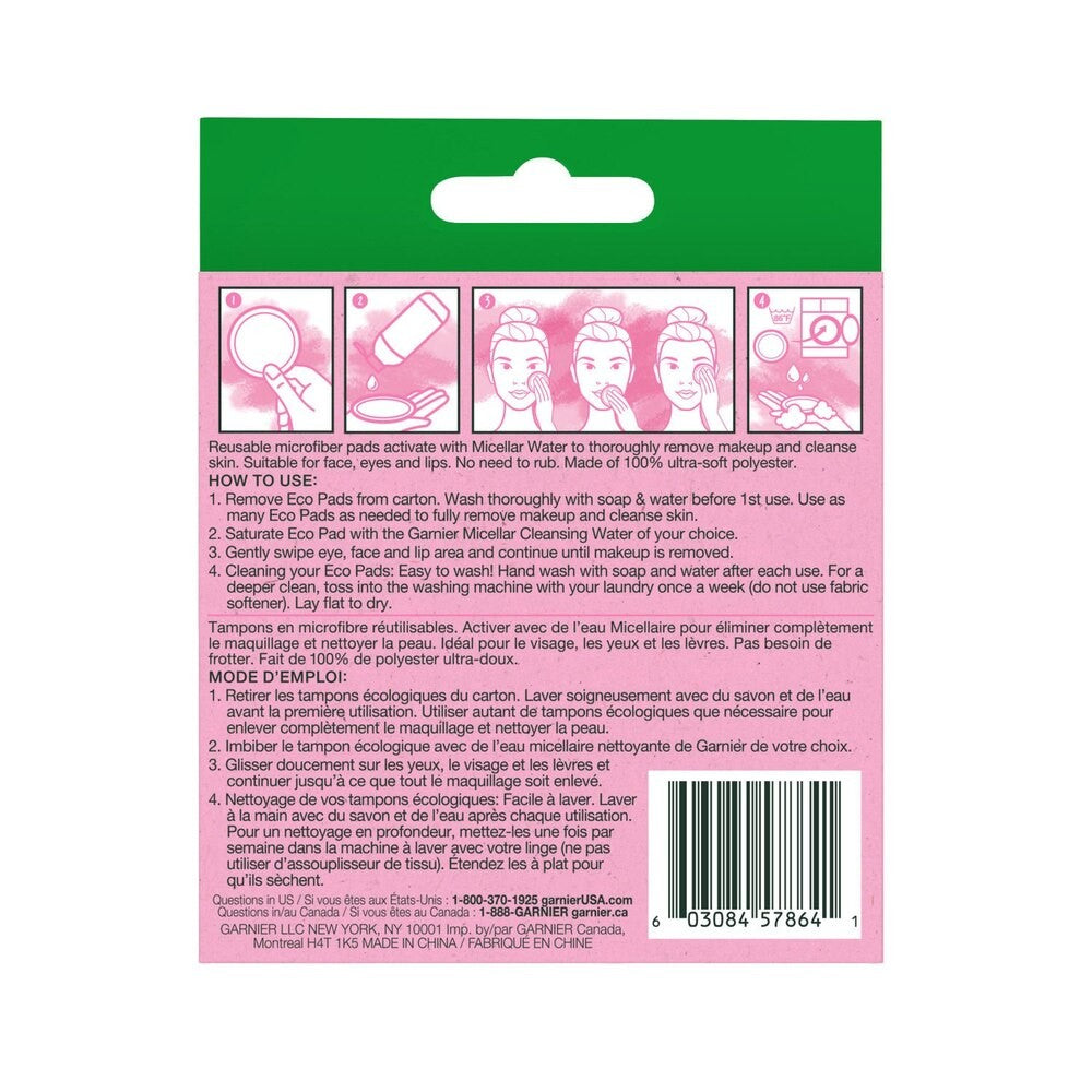 Reusable Micellar Makeup Remover Pads - Eco-Friendly, 3 Pack