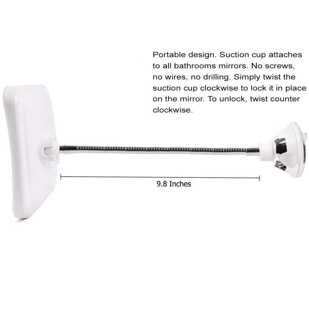 LED Lighted Makeup Mirror with 7X Magnification and Adjustable Gooseneck