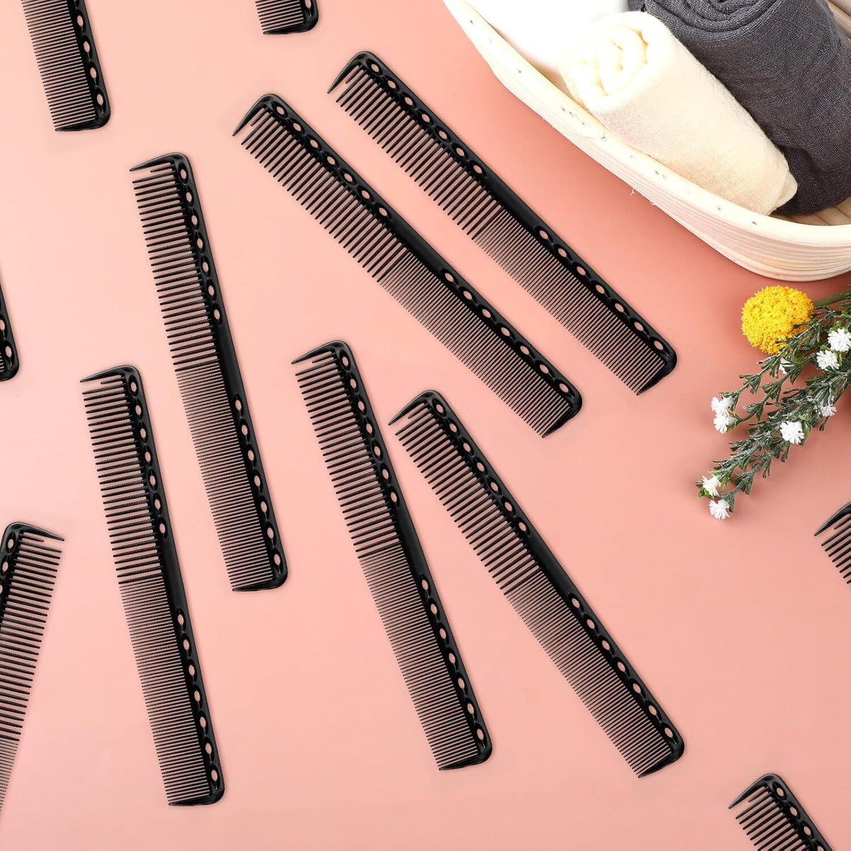Carbon Fiber Hair Cutting Combs Heat Resistant Styling Tools 12 Pack