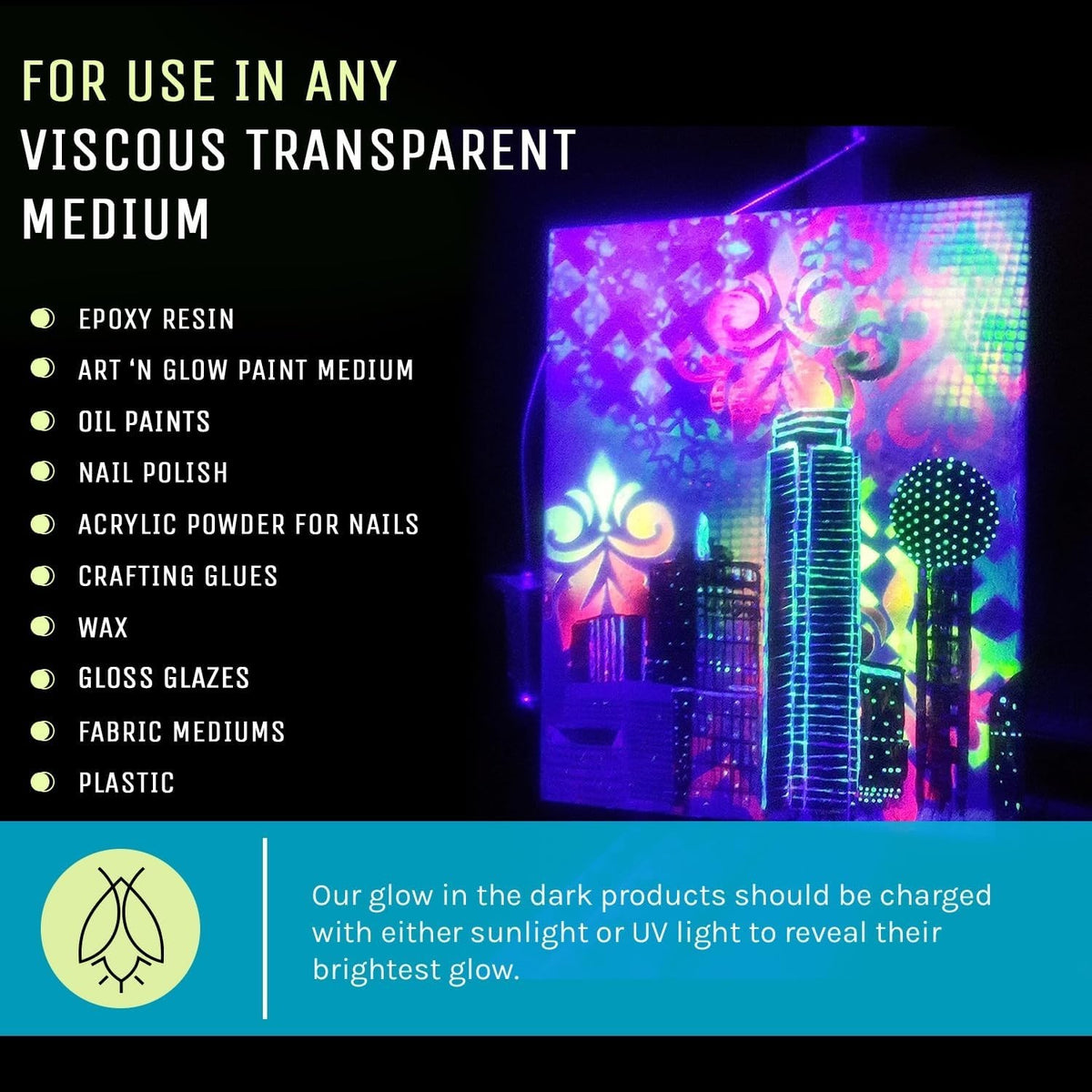 Glow in The Dark Powder Fluorescent Yellow 12g Non-Toxic Art & Craft Material