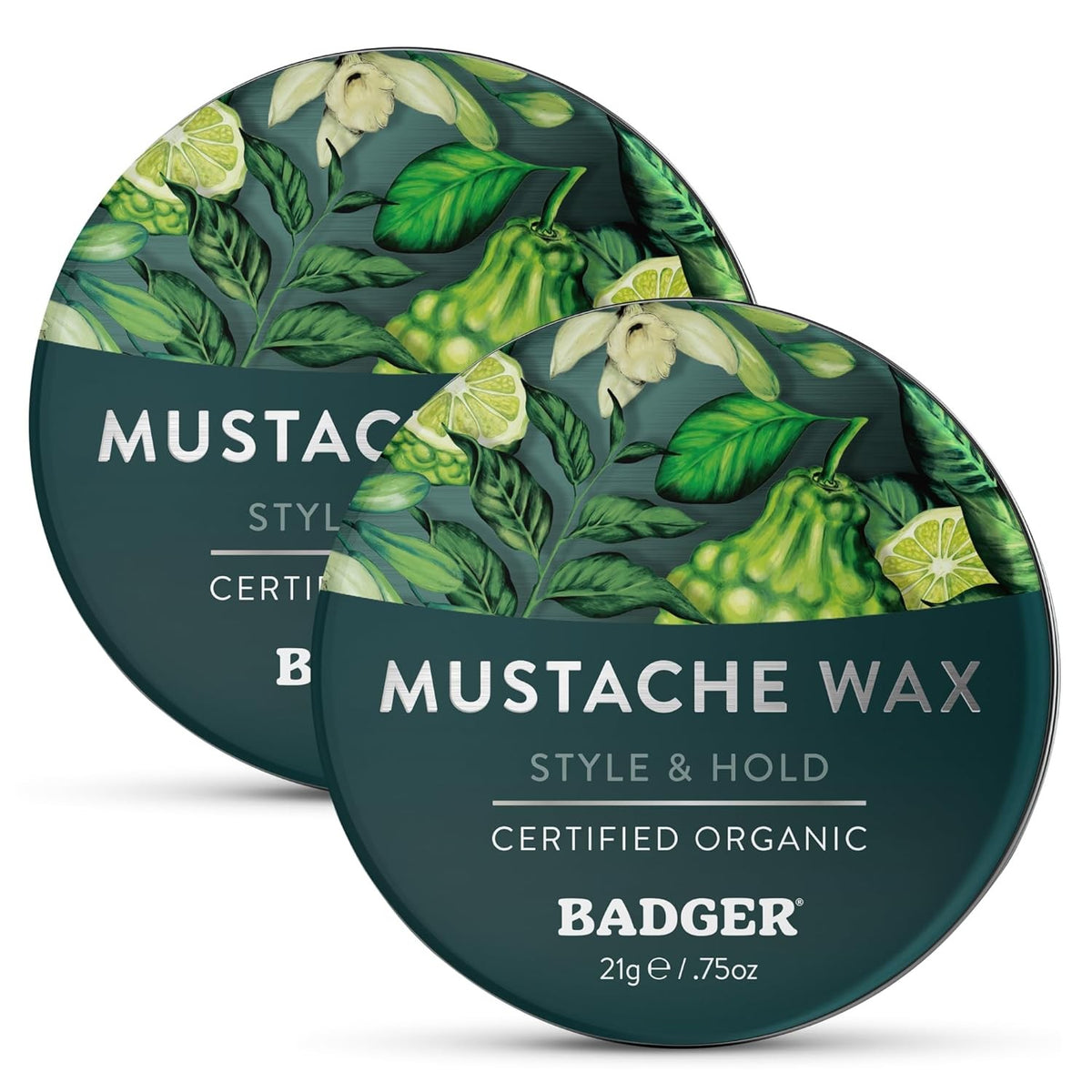 Mustache Wax Tin - Medium Hold, Organic & Natural, 0.75 oz Pack