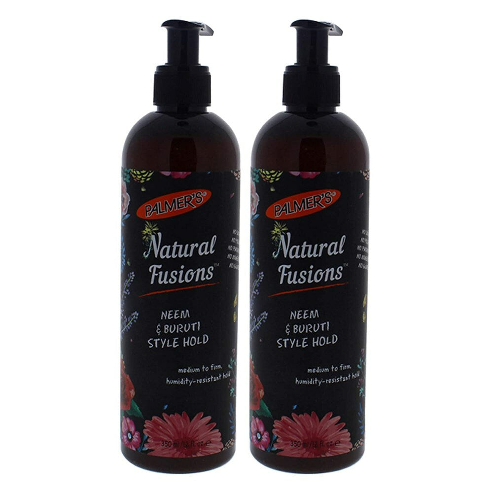 Neem and Buruti Style Hair Hold Gel - 12oz 2 Pack for Humidity Resistance