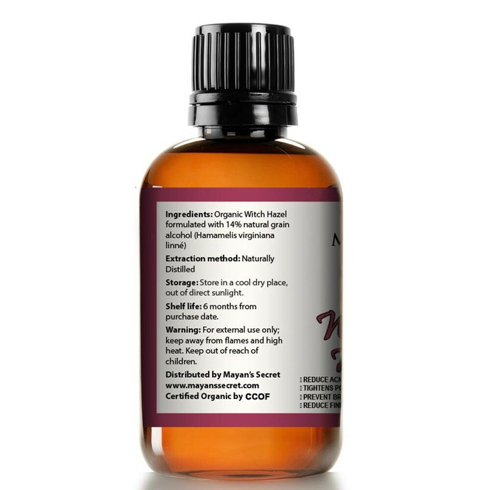 Organic Witch Hazel Toner for Face & Pore Refinement - Natural Skincare