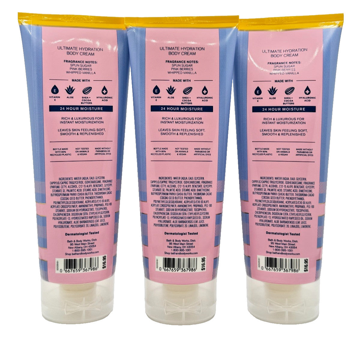 Cotton Candy Clouds Hydrating Body Cream - 3 Pack, 8 oz Each