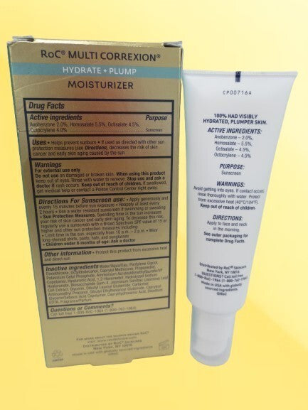RoC Multi Correxion Hydrate and Plump Face Moisturizer SPF 30 - 1.7 oz Set of 2