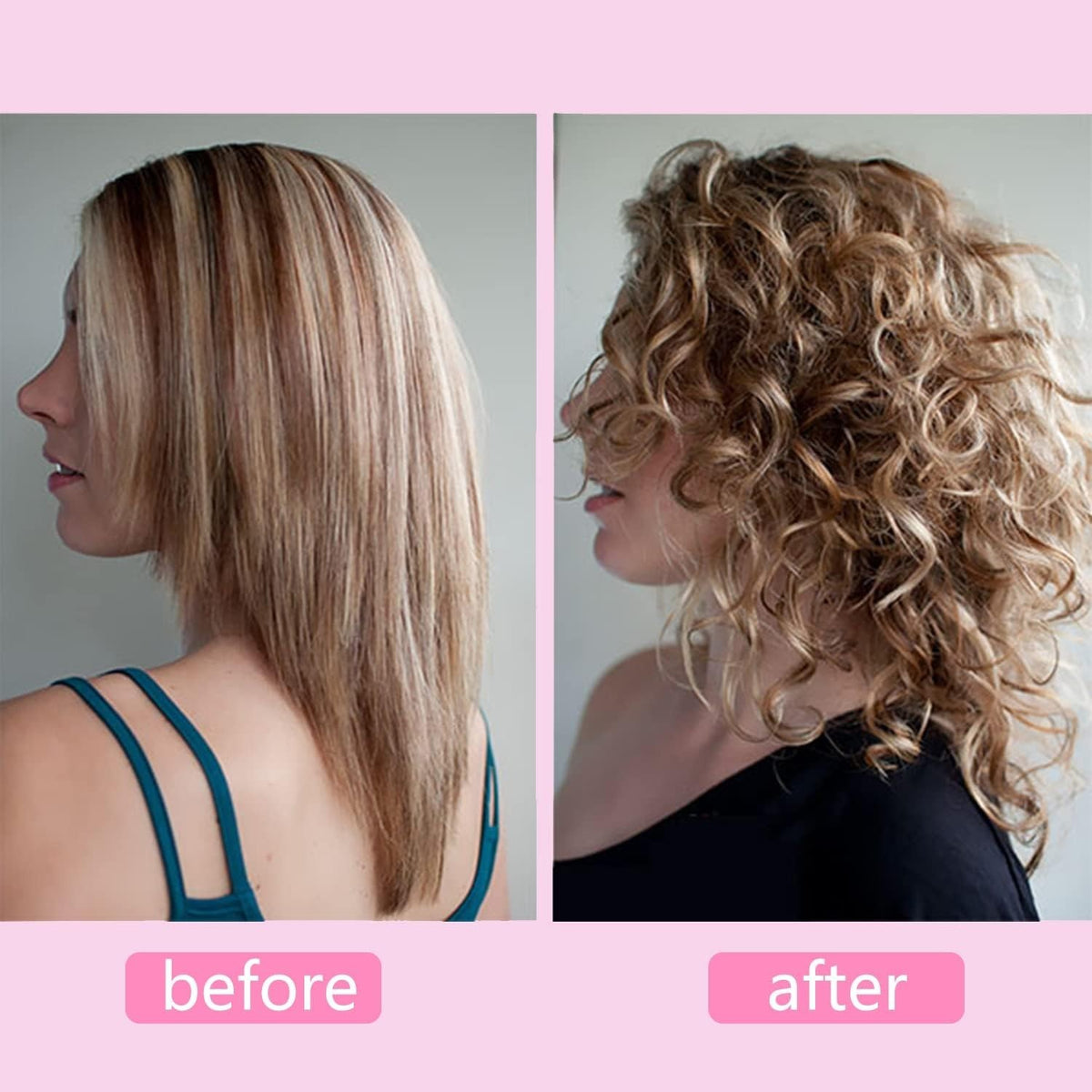 Dual Voltage Pink Curling Iron with Anti-Scald Safety Features - 450°F