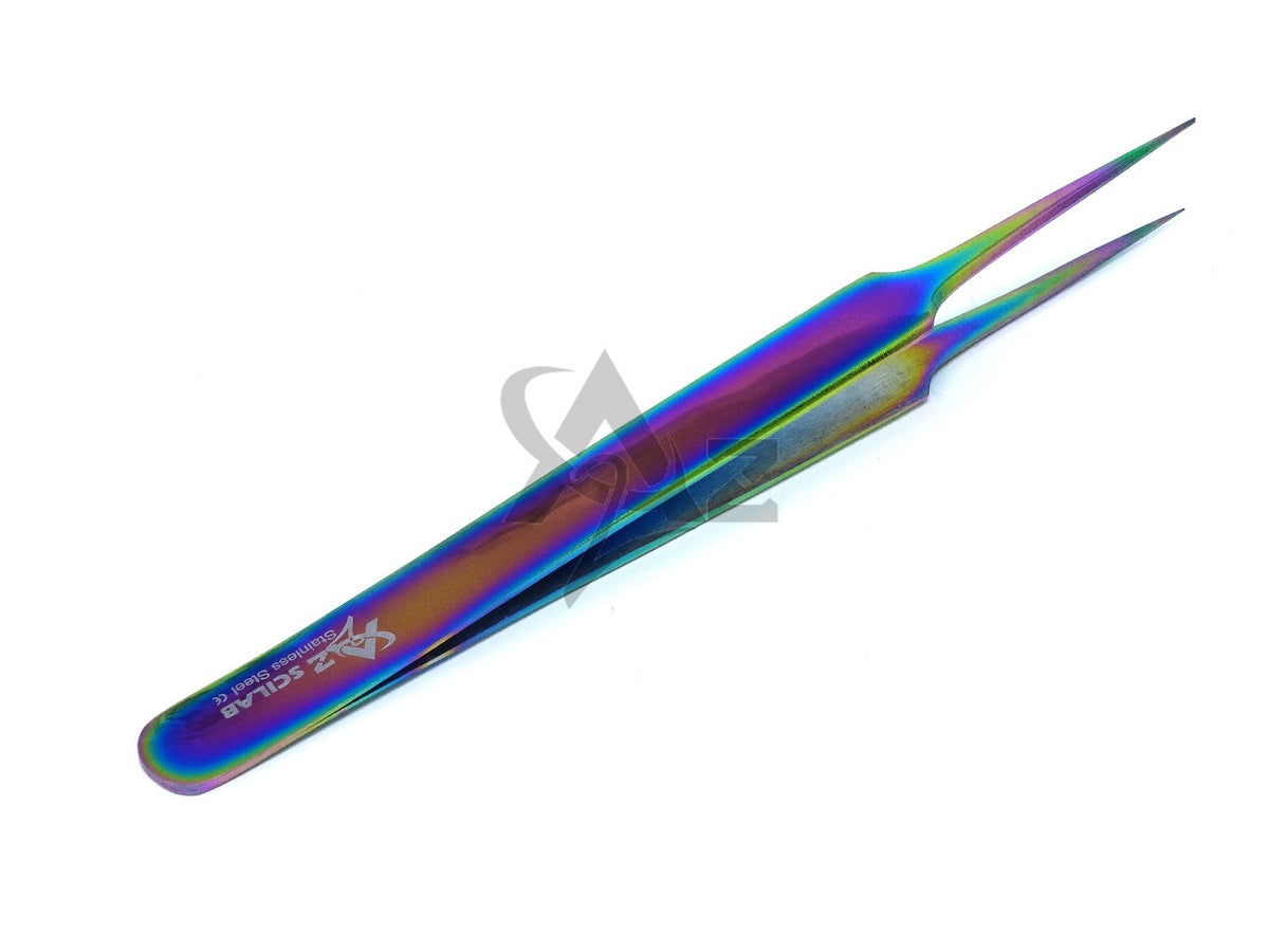 Eyelash Extension Tweezers - Rainbow Color Stainless Steel Precision Tool