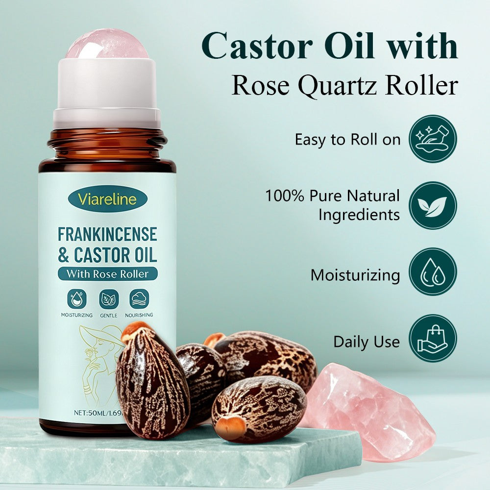 Frankincense Castor Oil Roll-On with Rose Quartz 50ml