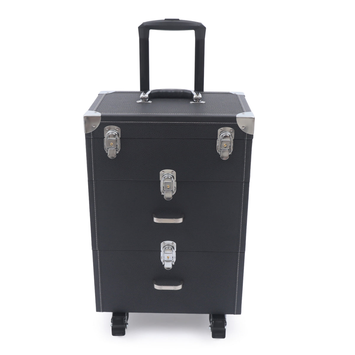 3-Tier Rolling Makeup Train Case with Nail Polish Storage Organizer