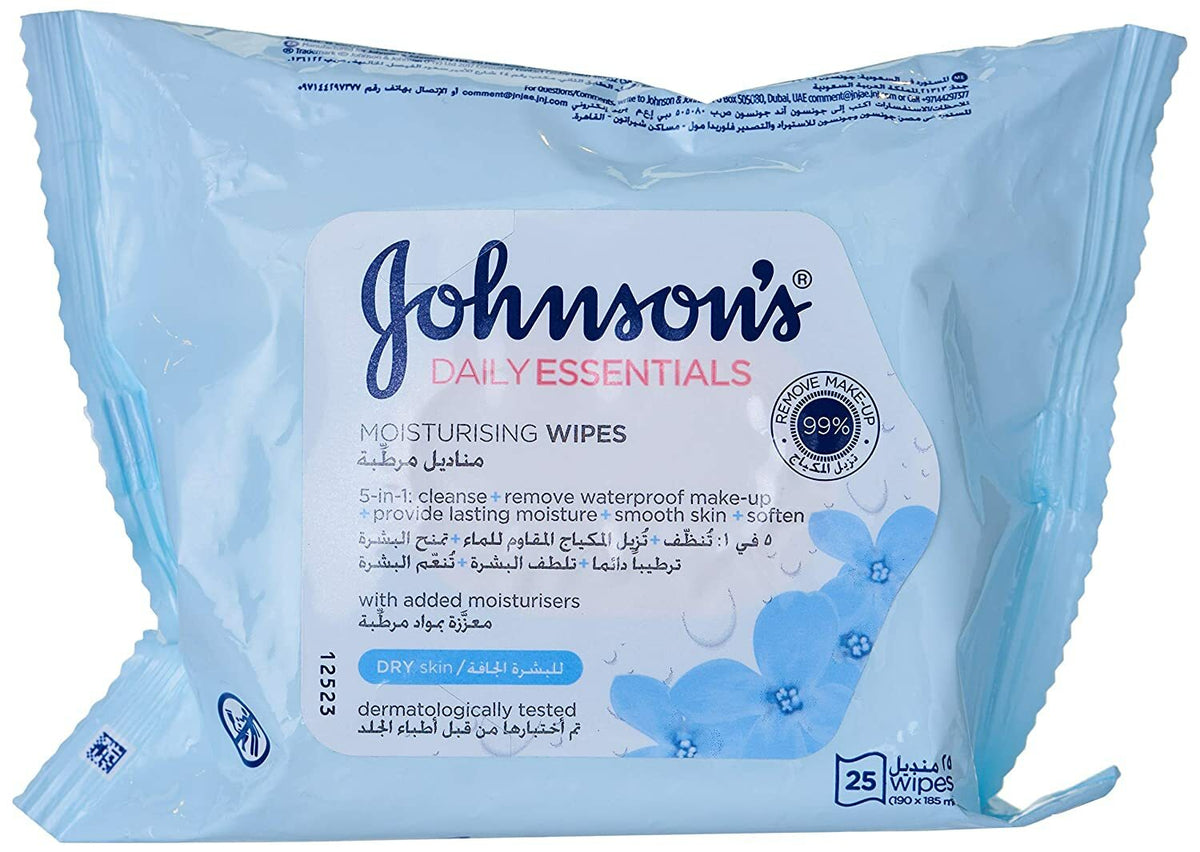 Johnson's Daily Essentials Nourishing Baby Wipes Pack of 3 - Hypoallergenic & Gentle