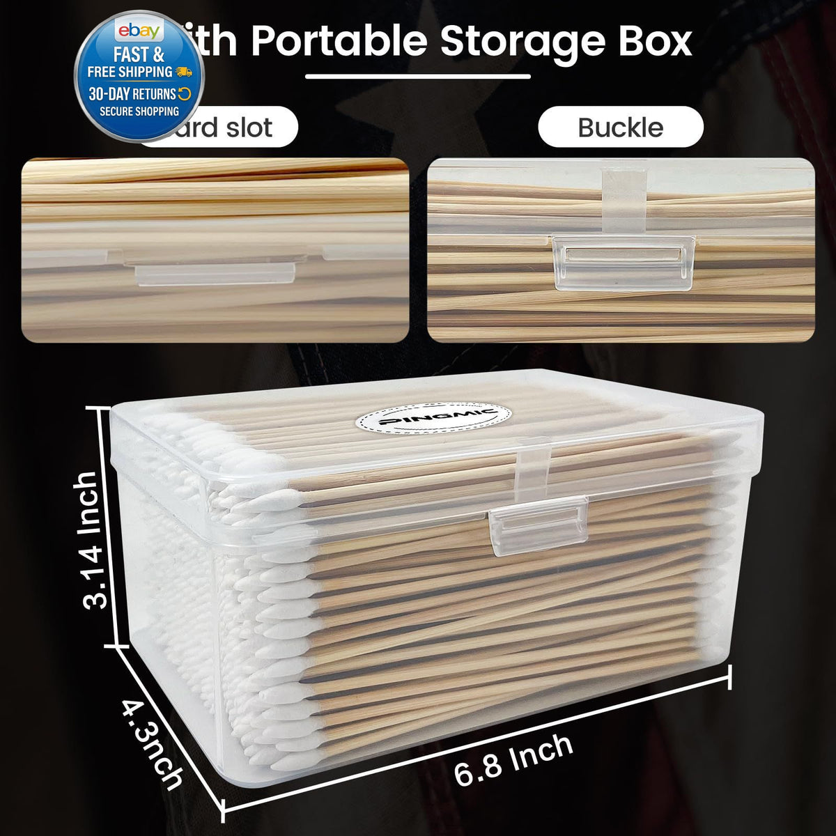 Double-Ended Gun Cleaning Swabs 6-Inch Length 400PCS with Storage Box