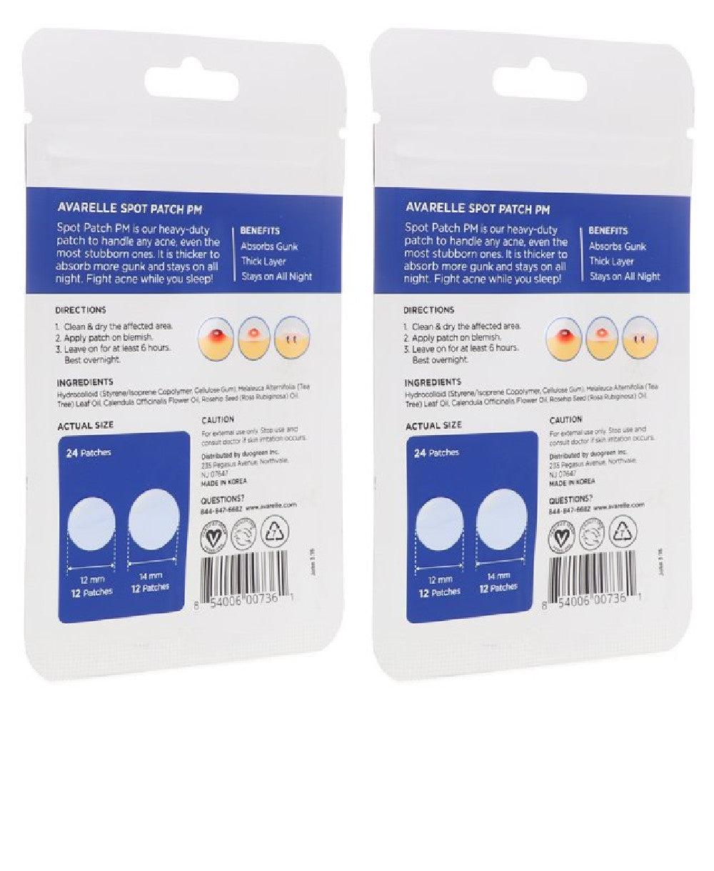 Acne Spot Patches - 24 Round Hydrocolloid Pimple Treatment for Face, 2 Pack