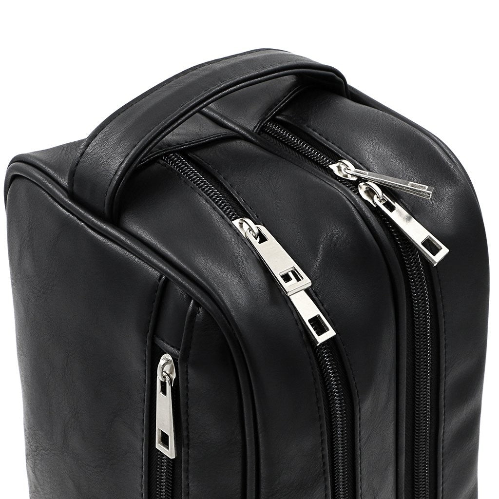 Unisex Waterproof PU Leather Travel Toiletry Bag Organizer with Handle