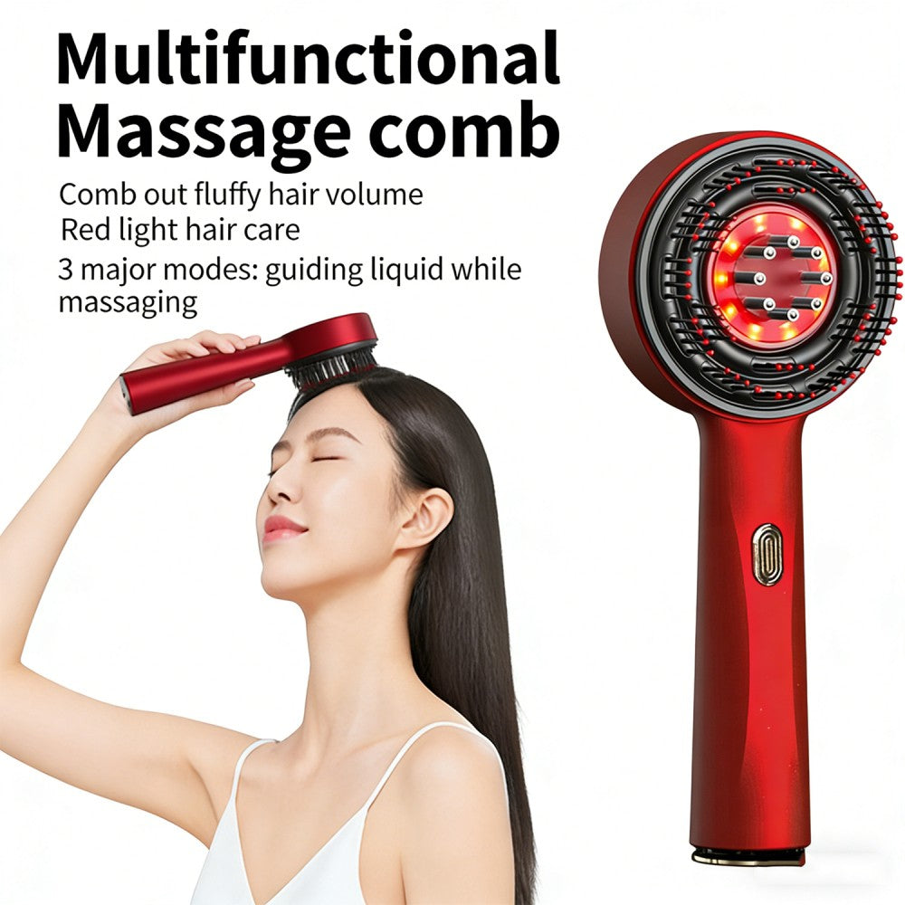 Red Light Scalp Massage Comb with Hair Oil Applicator