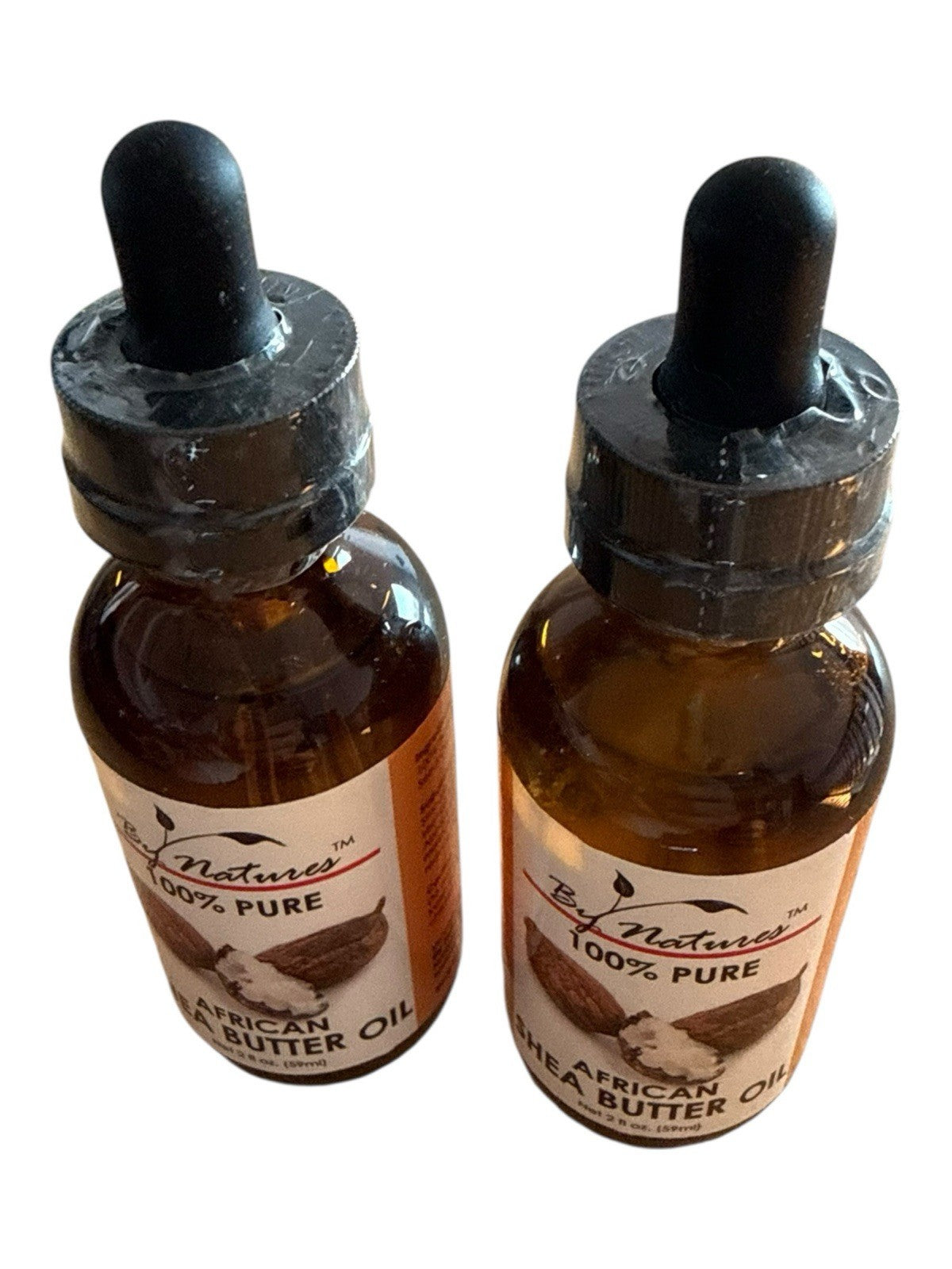 African Shea Butter Oil 2-Pack - 100% Pure Body Moisturizer in Dropper Bottles