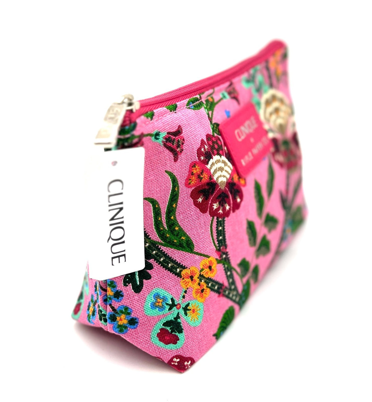 Clinique Rifle Paper Co. Makeup Bag Set with Floral Print - Pink, 4 Pack