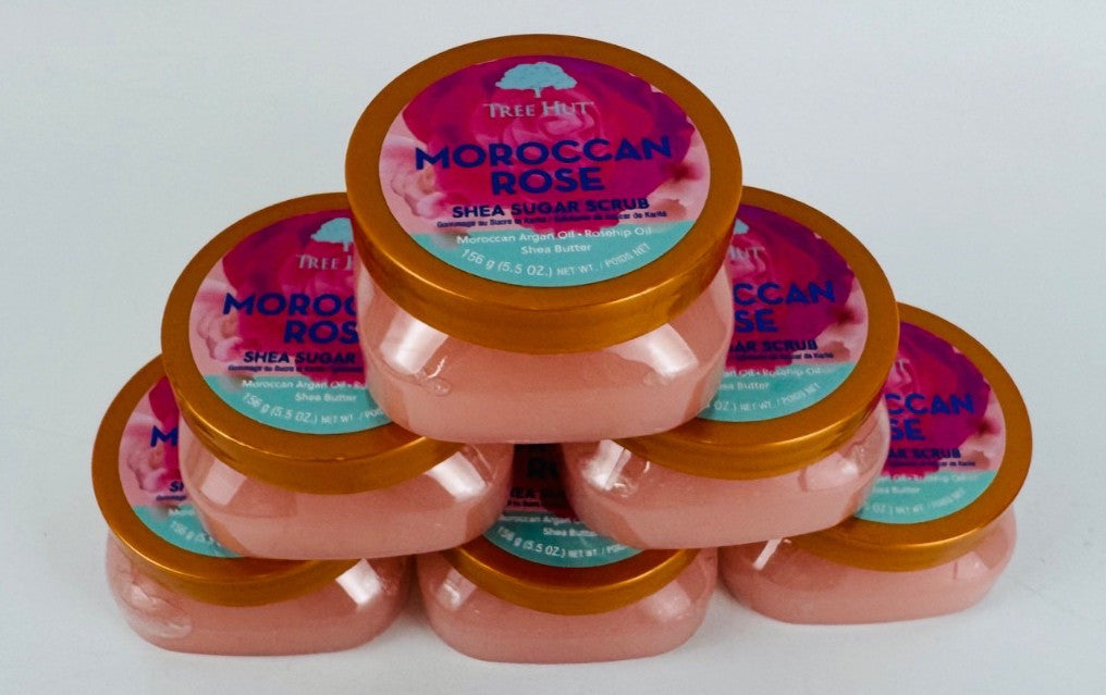 Tree Hut Moroccan Rose Bundle Body Lotion & Shea Sugar Scrub 12 Items