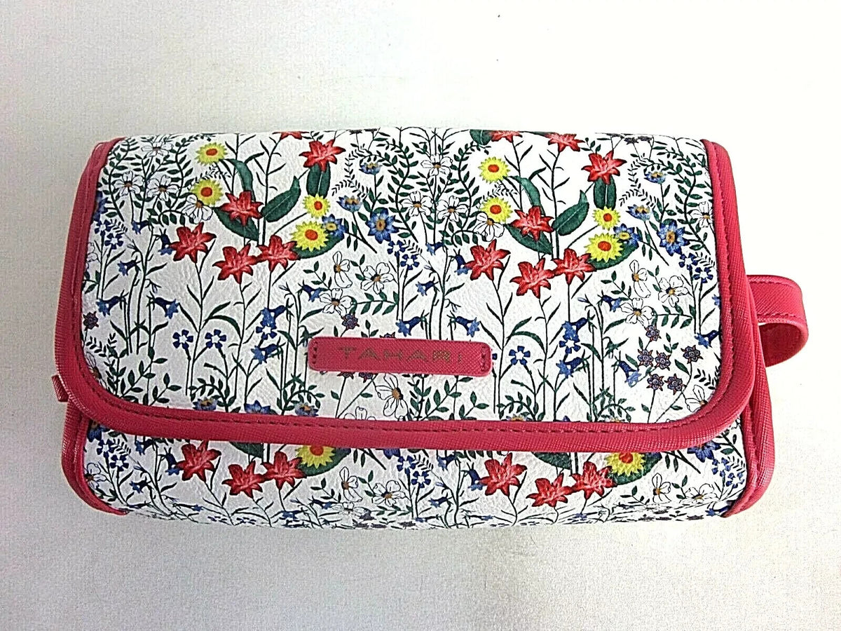 Women's Hanging Toiletry Bag Cosmetic Organizer with Floral Design