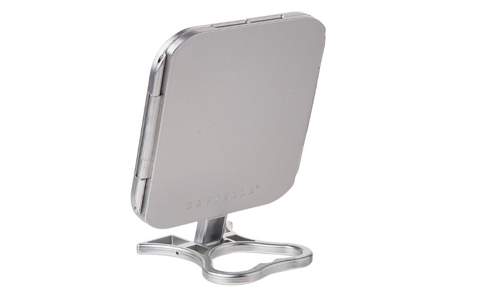 Tri-Fold Handheld Makeup Mirror with 3-Way Viewing - Compact Silver Vanity Mirror