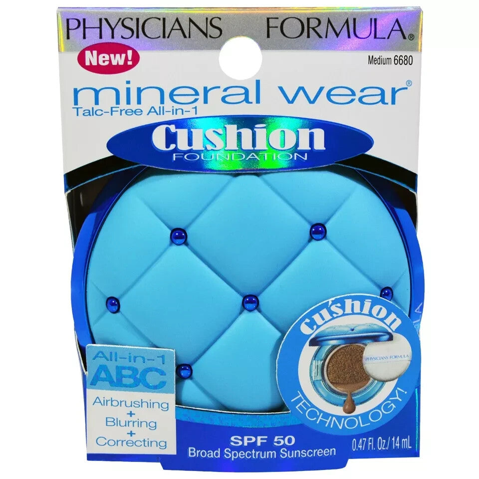 Physicians Formula Mineral Cushion Foundation Medium SPF 20, 0.24 oz - Boxed, New