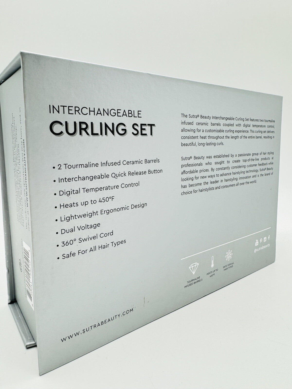 Hair Curling Iron Set with Interchangeable Tourmaline Ceramic Barrels