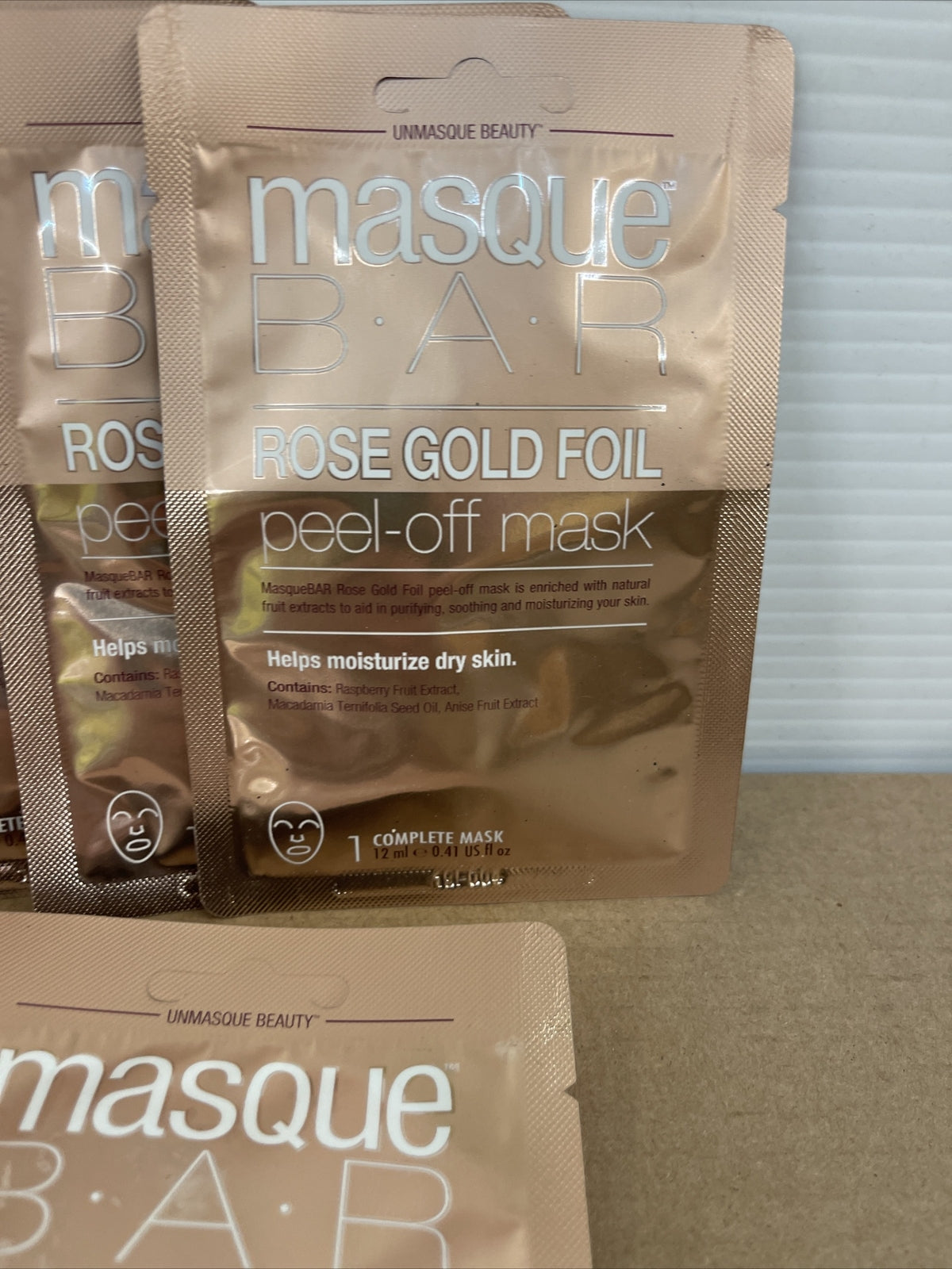 Rose Gold Foil Peel-Off Facial Mask, Pack of 10