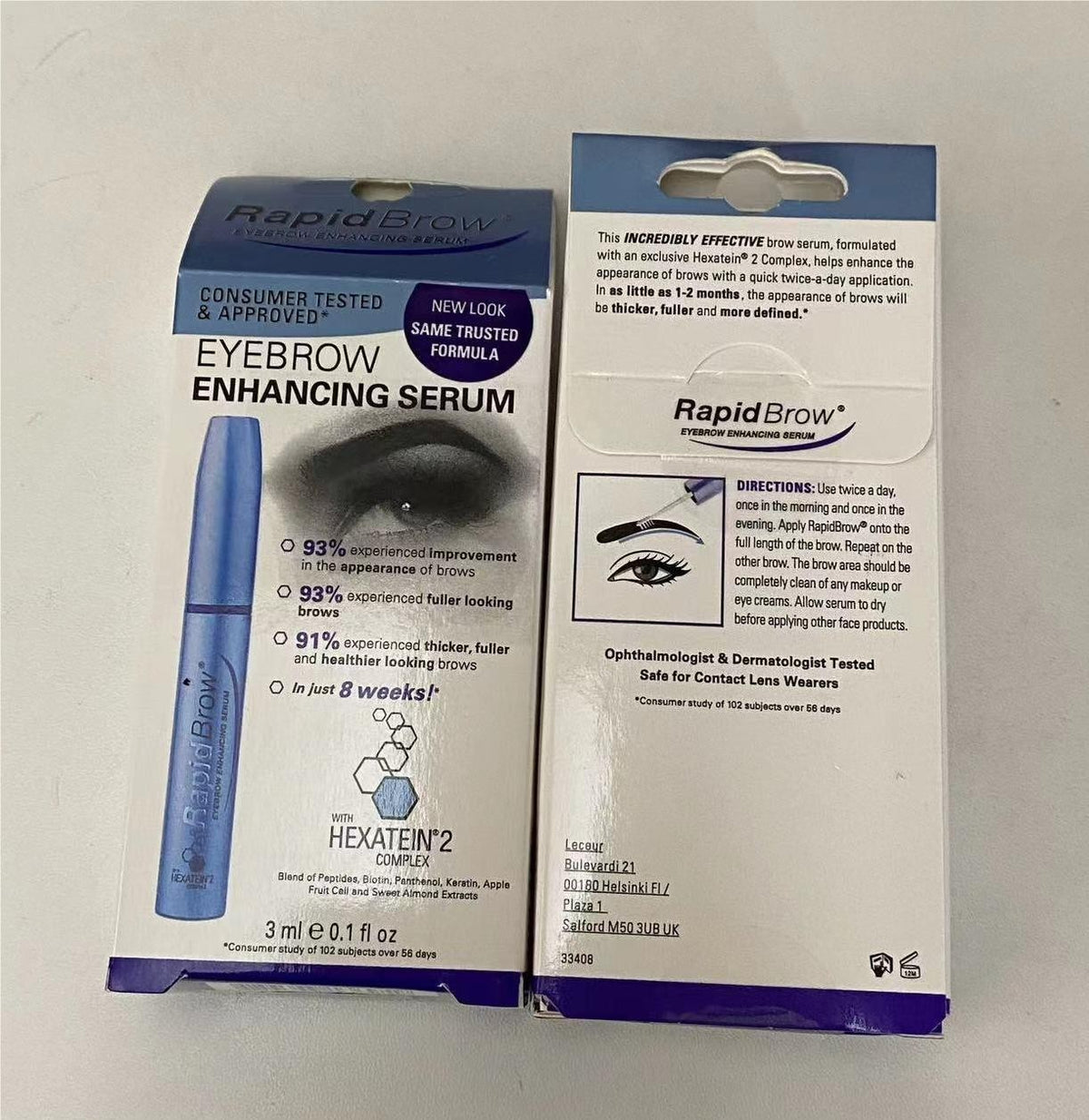 Eyelash & Eyebrow Growth Serum - 2 Pack, 3ml Enhancer & Conditioner