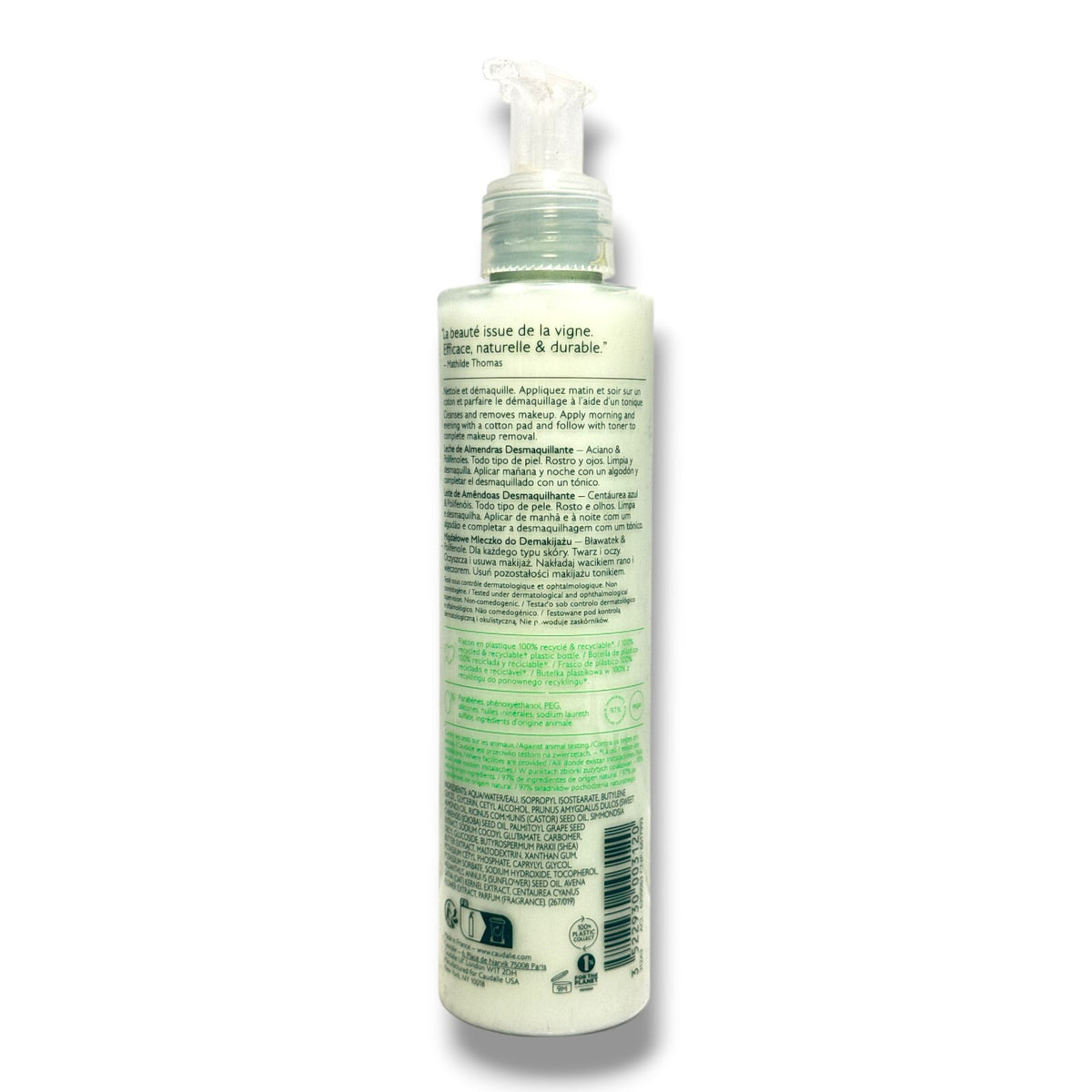 Caudalie Vinoclean Almond Milk Cleanser 200ml - Gentle Facial Cleansing Milk