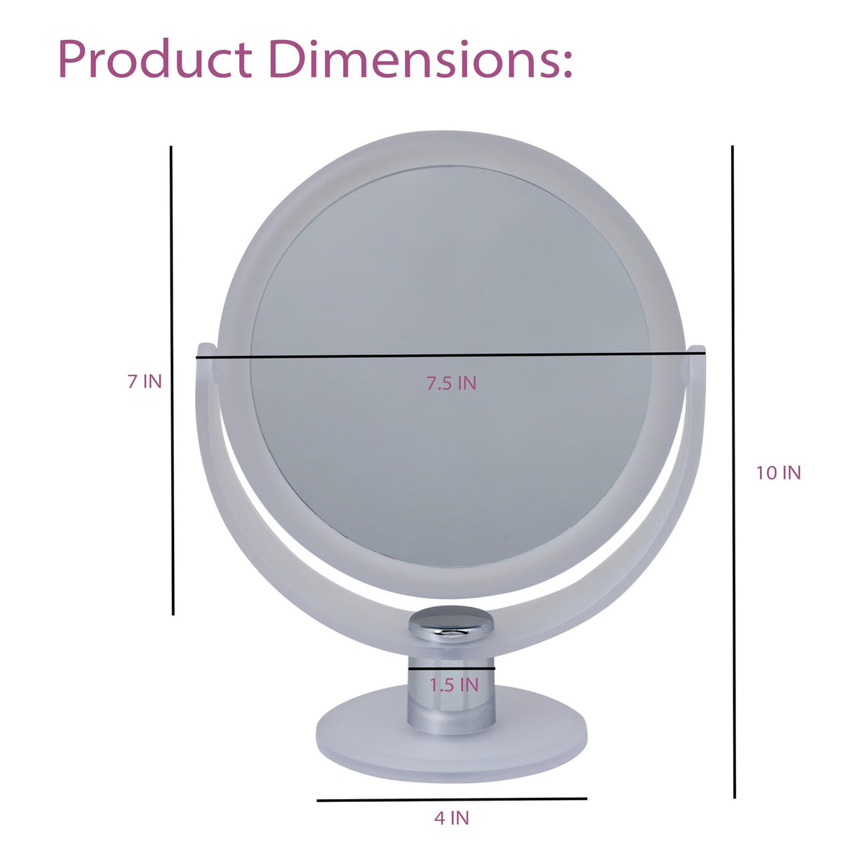 Dual Sided 10X Magnification Vanity Mirror - 7 Inch Frost Finish