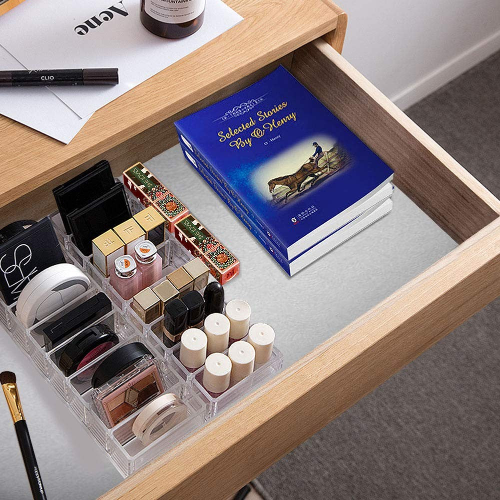 Acrylic Makeup Organizer with 8 Compartments - Clear Compact Storage