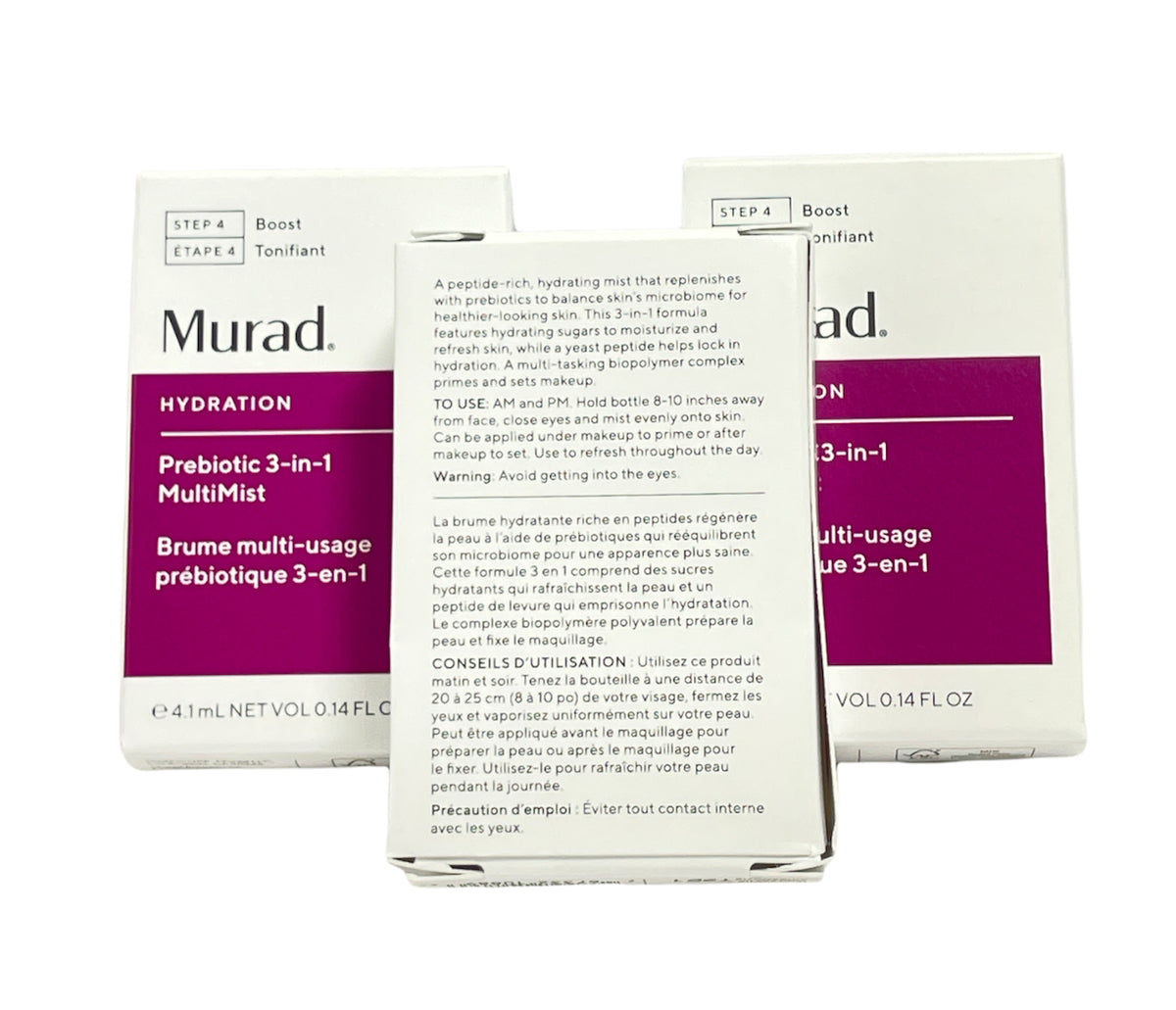 Murad Hydration Prebiotic 3-in-1 MultiMist - 4.1ml, Pack of 3