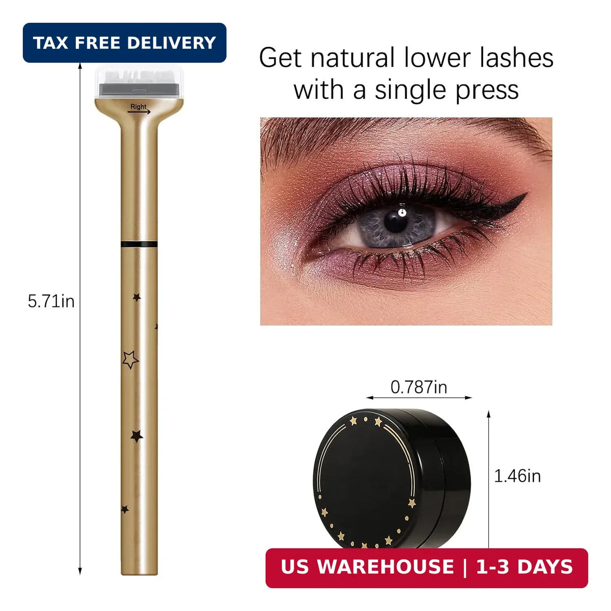 Lower Eyelash Stamp & Eyeliner Kit Waterproof 2-in-1 Eyelash and Eyeliner Tool