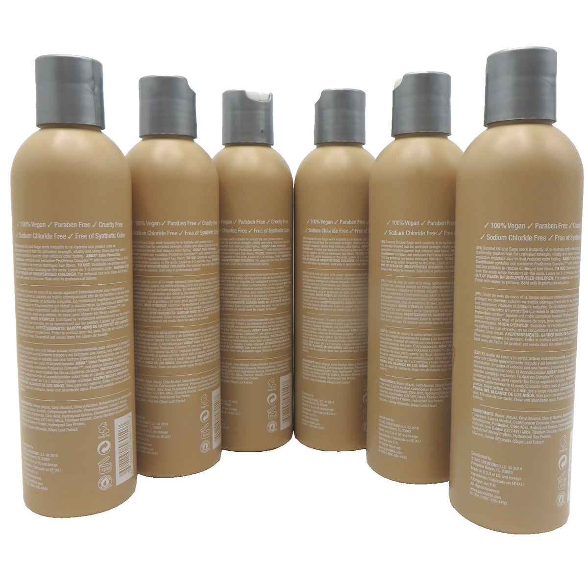 Color Protection Conditioner with Coconut Oil & Sage - Nourishing Hair Care, 8 oz, Pack of 6