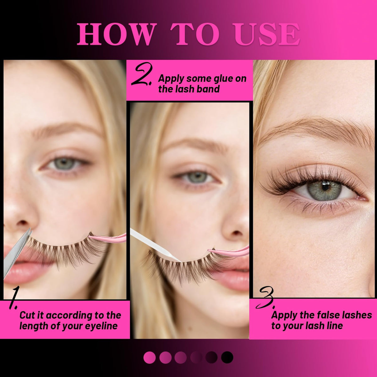 Brown Cat Eye False Eyelashes Natural Strip Lashes for Elegant Look