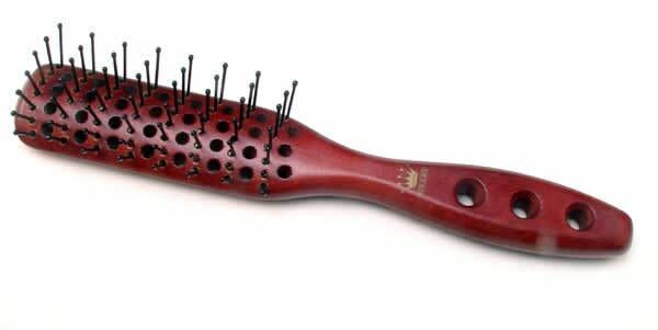 Professional Hair Brush with Wooden Handle and Nylon Bristles, 9 Inch