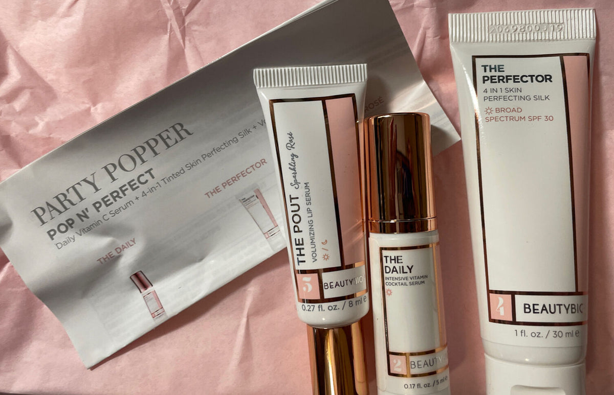 Skin Care Gift Set with Vitamin Serum, SPF 30 Tinted Primer & Lip Serum