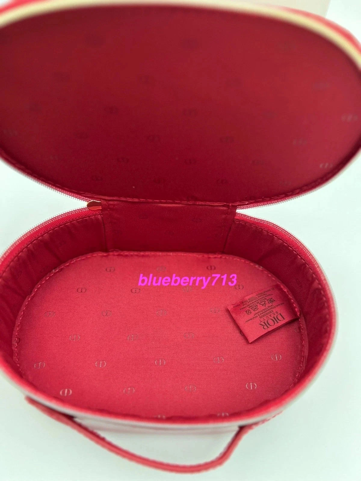Red Patent PVC Makeup Bag with Handle - Cosmetic Zipper Pouch