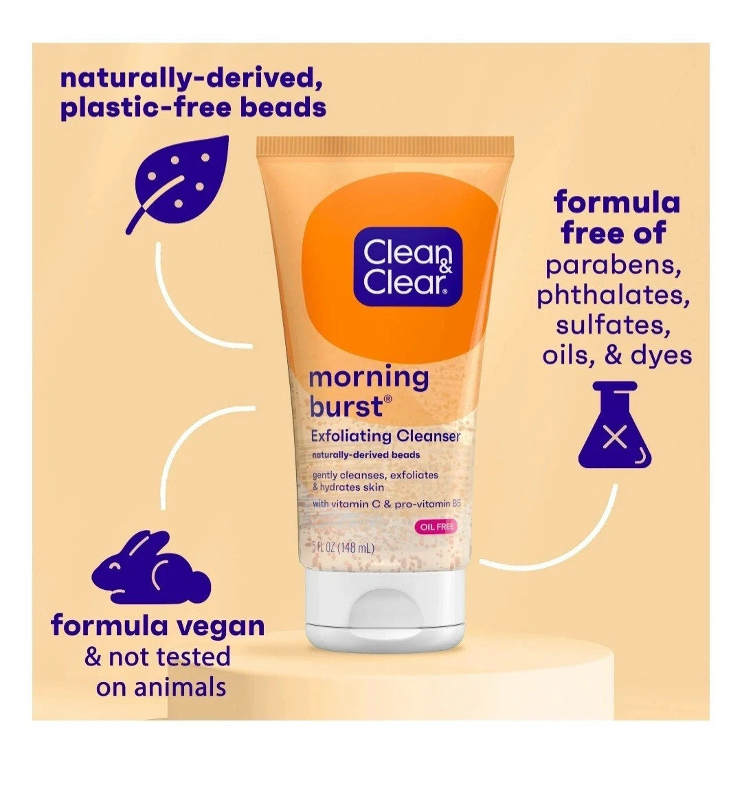 Clean & Clear Morning Burst Oil-Free Facial Scrub For All Skin Types,