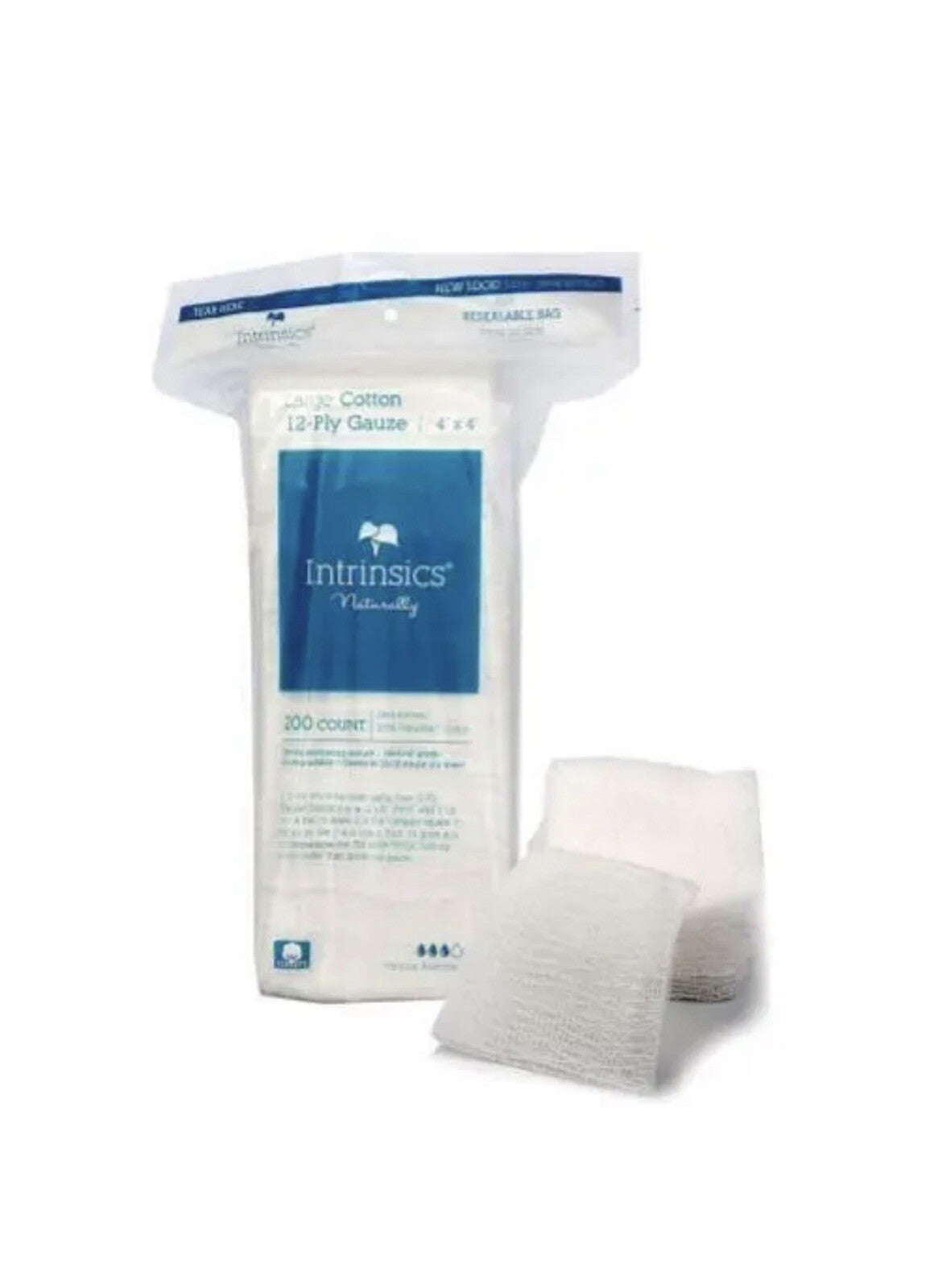 Large 12-Ply Cotton Gauze 4x4 Inches - 200 Count First Aid Wound Dressings