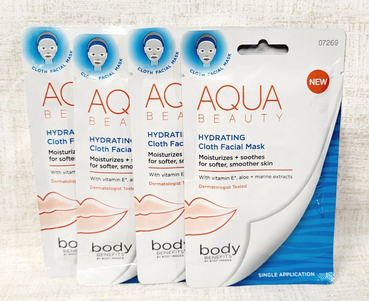 Hydrating Cloth Facial Mask - 4 Pack with Vitamin E & Aloe