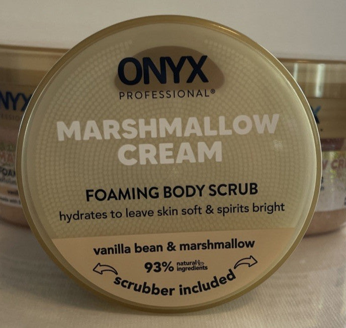 Lot of 3 Onyx Marshmallow Cream Foaming Body Scrub with Scrubber 12