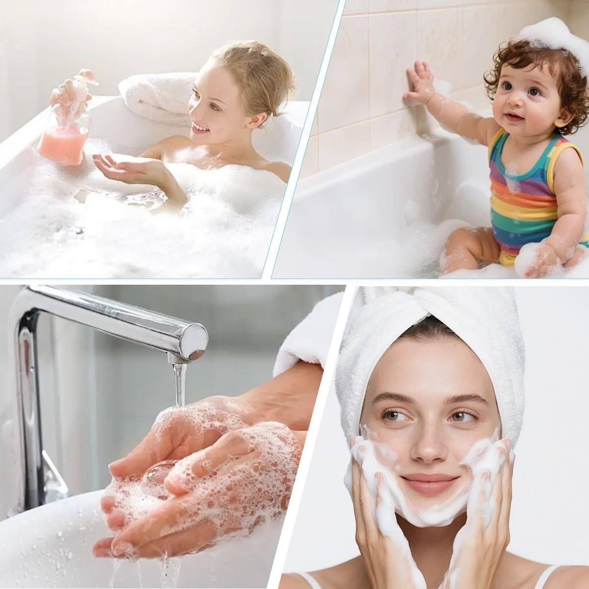 3 Pack 100ML Clear Plastic Foam Soap Dispensers with Spray Pump
