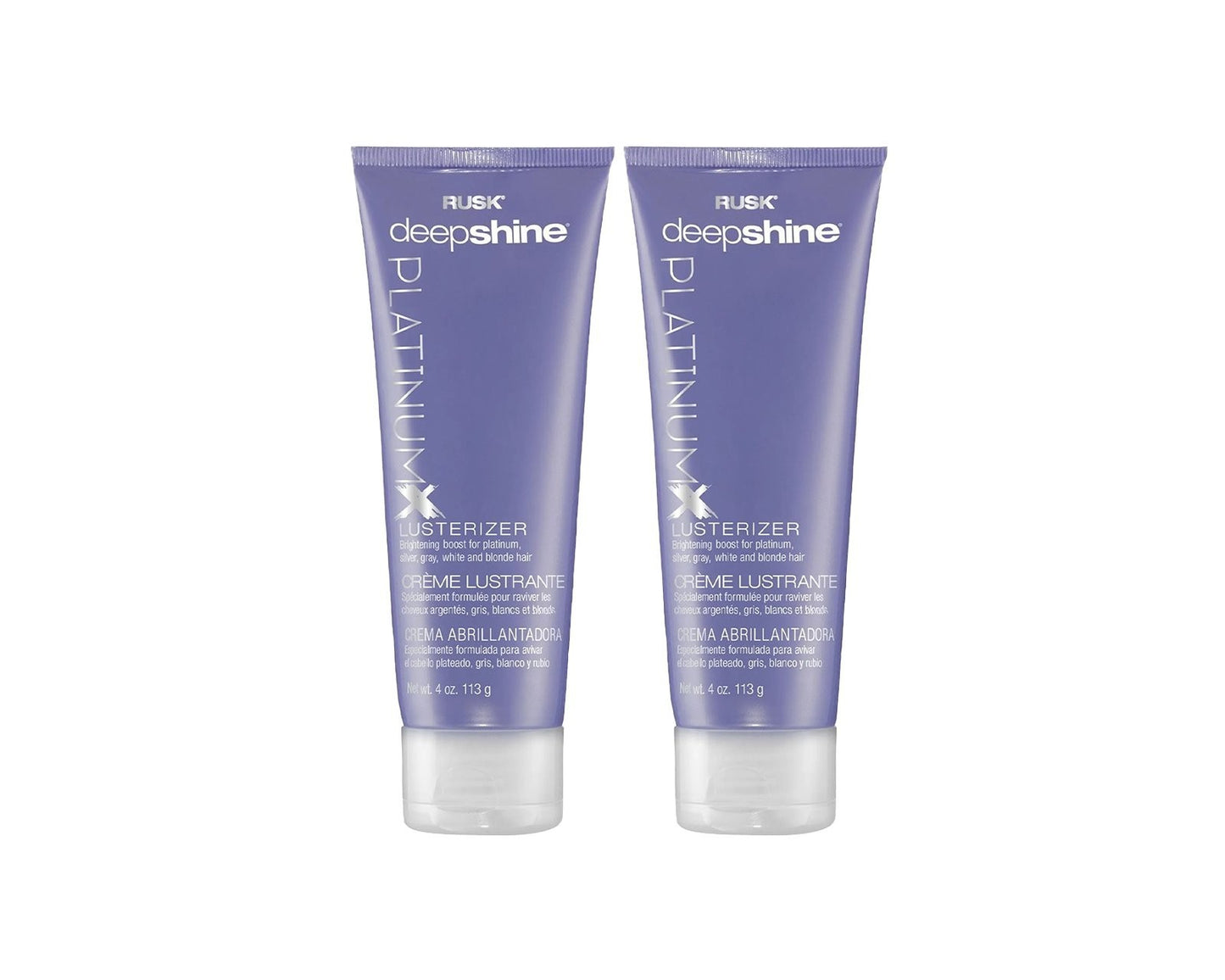Rusk Deepshine PlatinumX Cream Lusterizer for Blonde & Silver Hair - 4oz 2-Pack