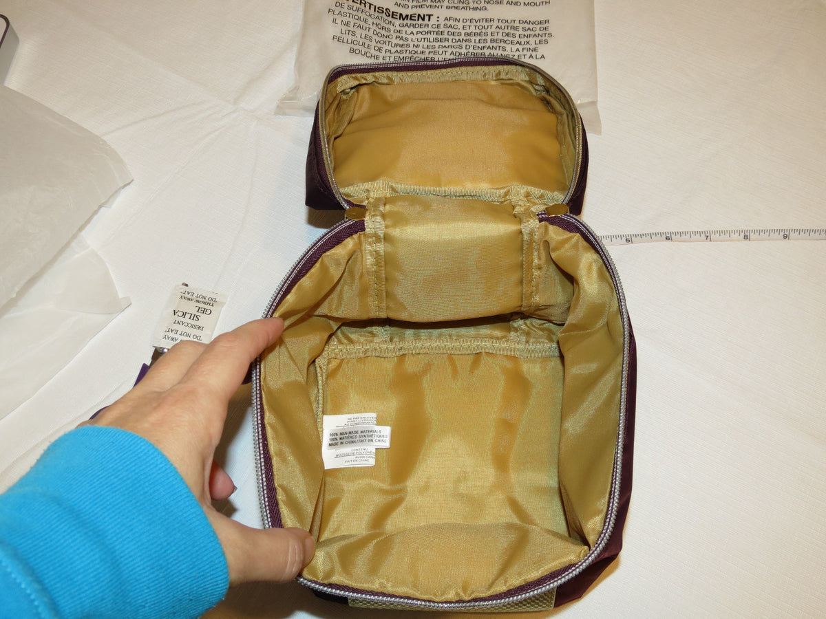 Travel Toiletry Bag - Avon Women’s Makeup & Cosmetic Organizer Eggplant Gold NEW