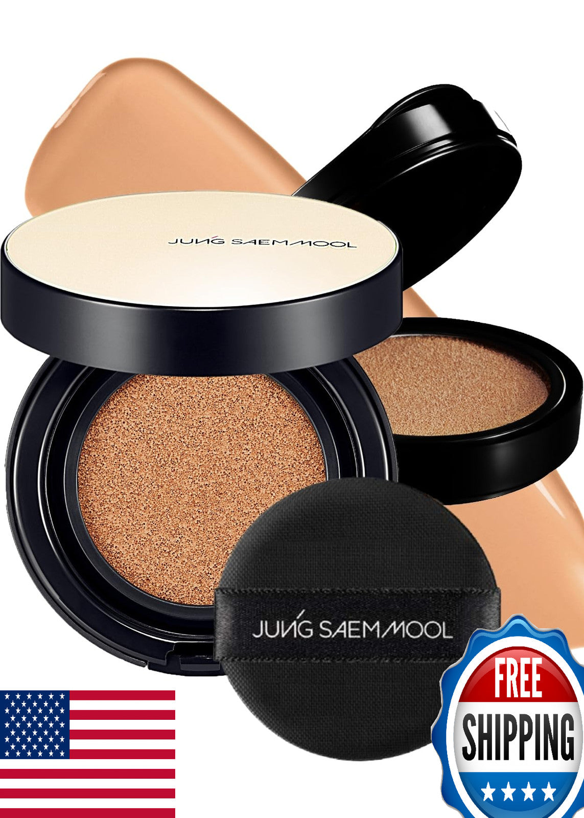 Jung Saem Mool Skin Nuder Cushion Set SPF 50+ 14g +Refills #23 Medium Deep