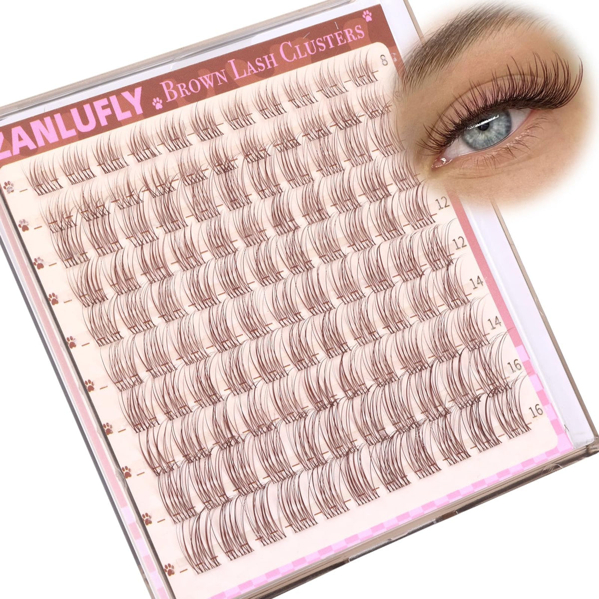 Brown Lash Clusters Natural Eyelash Extensions - Wispy, Invisible Band