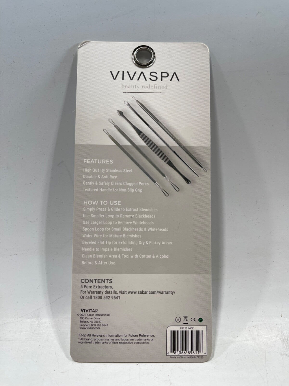 Blackhead & Whitehead Pore Extractor Kit - Stainless Steel Comedone Removers