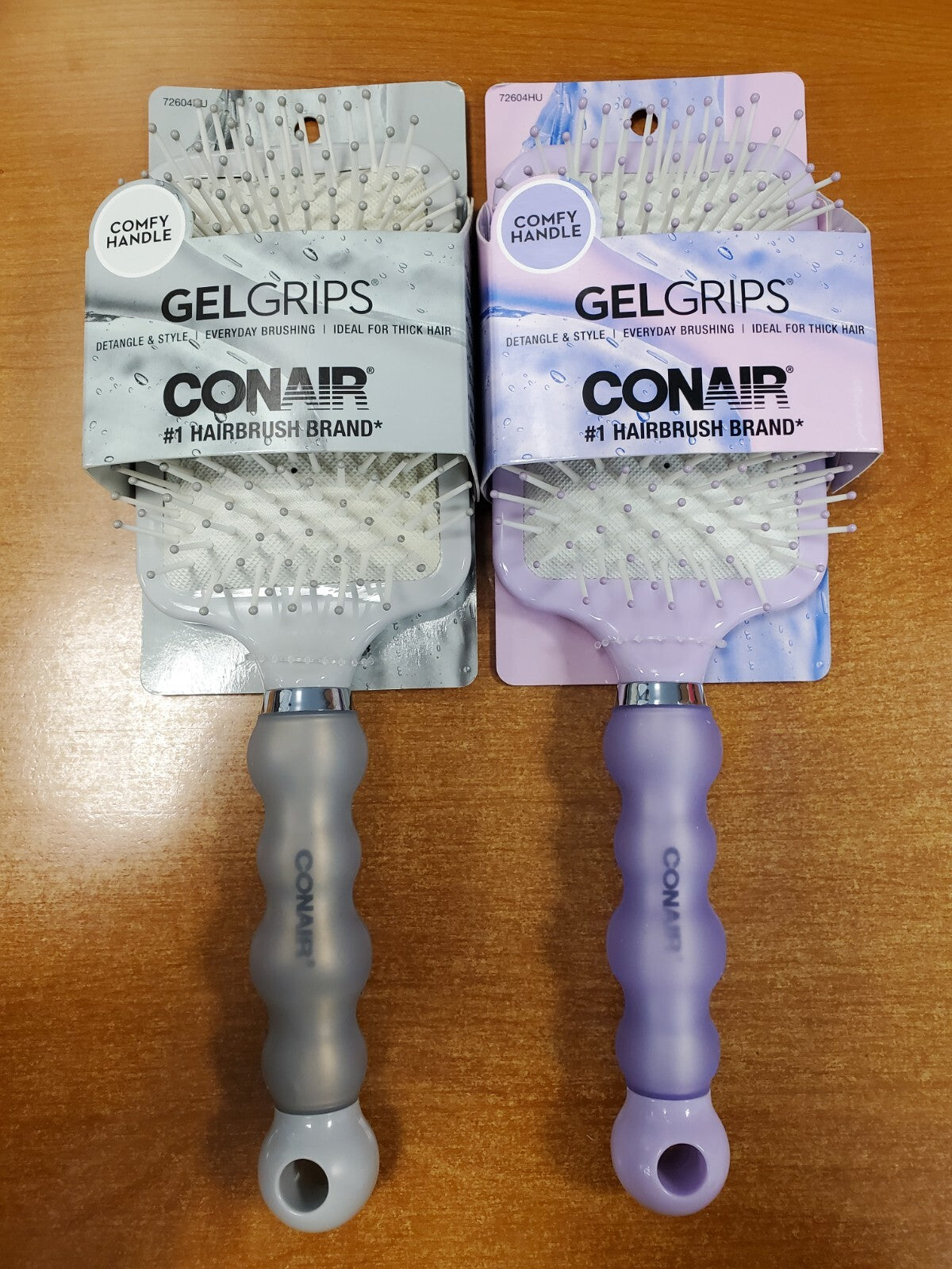 Conair Gel Grip Paddle Hairbrush Pack - Detangles & Styles All Hair Types