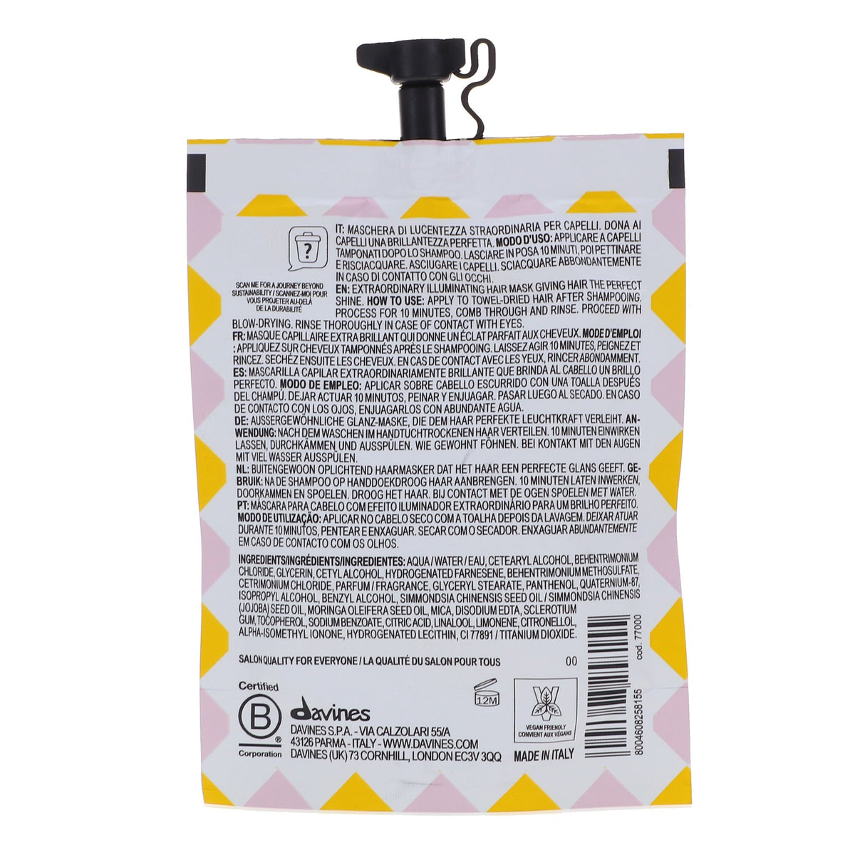 Davines The Spotlight Circle Hair Mask 1.69 oz – Shine & Vibrancy Treatment